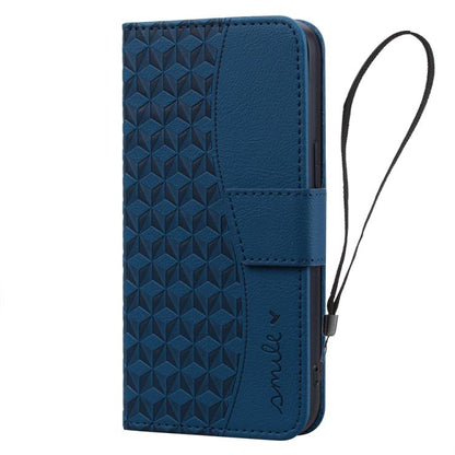 For iPhone 16e Business Diamond Buckle Leather Phone Case with Lanyard(Royal Blue) - iPhone 16e Cases by buy2fix | Online Shopping UK | buy2fix