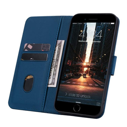 For iPhone 16e Business Diamond Buckle Leather Phone Case with Lanyard(Royal Blue) - iPhone 16e Cases by buy2fix | Online Shopping UK | buy2fix