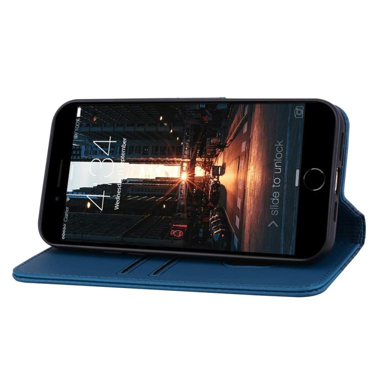 For iPhone 16e Business Diamond Buckle Leather Phone Case with Lanyard(Royal Blue) - iPhone 16e Cases by buy2fix | Online Shopping UK | buy2fix