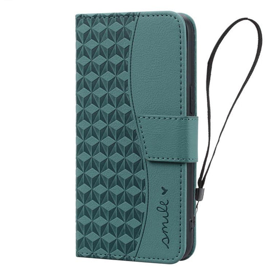 For iPhone Air Business Diamond Buckle Leather Phone Case with Lanyard(Green) - iPhone Air Cases by buy2fix | Online Shopping UK | buy2fix