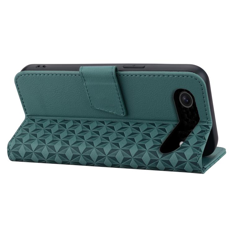 For iPhone Air Business Diamond Buckle Leather Phone Case with Lanyard(Green) - iPhone Air Cases by buy2fix | Online Shopping UK | buy2fix