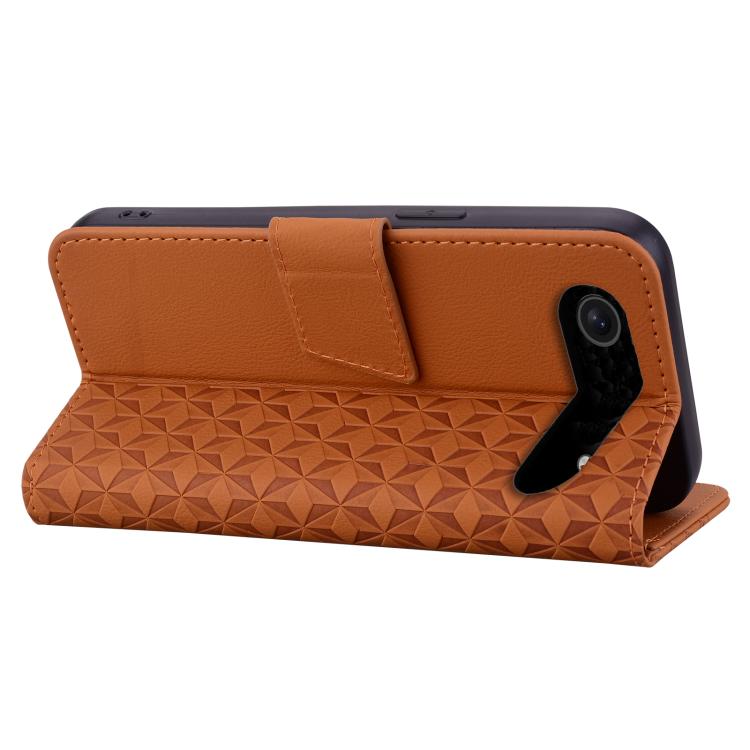 For iPhone Air Business Diamond Buckle Leather Phone Case with Lanyard(Brown) - iPhone Air Cases by buy2fix | Online Shopping UK | buy2fix