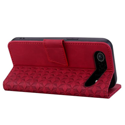 For iPhone Air Business Diamond Buckle Leather Phone Case with Lanyard(Wine Red) - iPhone Air Cases by buy2fix | Online Shopping UK | buy2fix