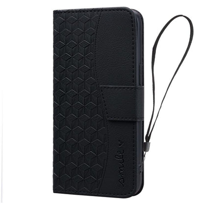 For iPhone Air Business Diamond Buckle Leather Phone Case with Lanyard(Black) - iPhone Air Cases by buy2fix | Online Shopping UK | buy2fix