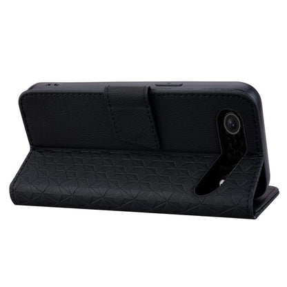 For iPhone Air Business Diamond Buckle Leather Phone Case with Lanyard(Black) - iPhone Air Cases by buy2fix | Online Shopping UK | buy2fix