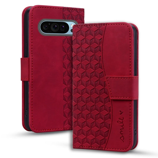 For Google Pixel 10 / 10 Pro / 9 / 9 Pro Business Diamond Buckle Leather Phone Case with Lanyard(Wine Red) by buy2fix
