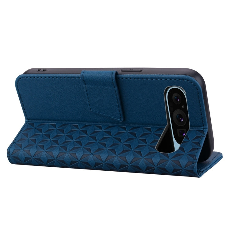 For Google Pixel 10 / 10 Pro / 9 / 9 Pro Business Diamond Buckle Leather Phone Case with Lanyard(Royal Blue) by buy2fix