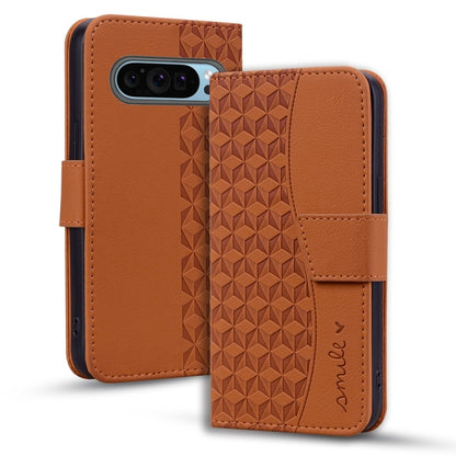 For Google Pixel 10 Pro XL / Pixel 9 Pro XL Business Diamond Buckle Leather Phone Case with Lanyard(Brown) by buy2fix