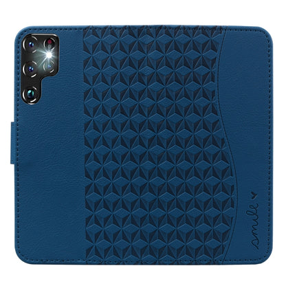 For Samsung Galaxy S22 Ultra 5G Diamond Buckle Leather Phone Case with Lanyard(Royal Blue) by buy2fix