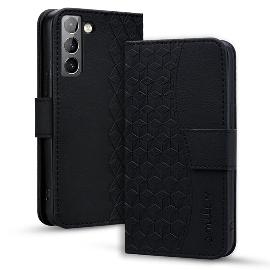 For Samsung Galaxy S21+ 5G Diamond Buckle Leather Phone Case with Lanyard(Black)