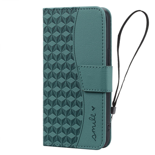 For Samsung Galaxy A55 5G Diamond Buckle Leather Phone Case with Lanyard(Green) by buy2fix