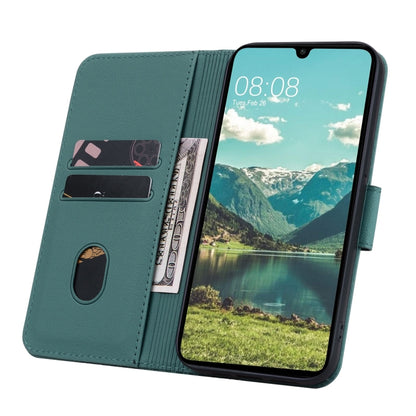 For Samsung Galaxy A55 5G Diamond Buckle Leather Phone Case with Lanyard(Green) by buy2fix