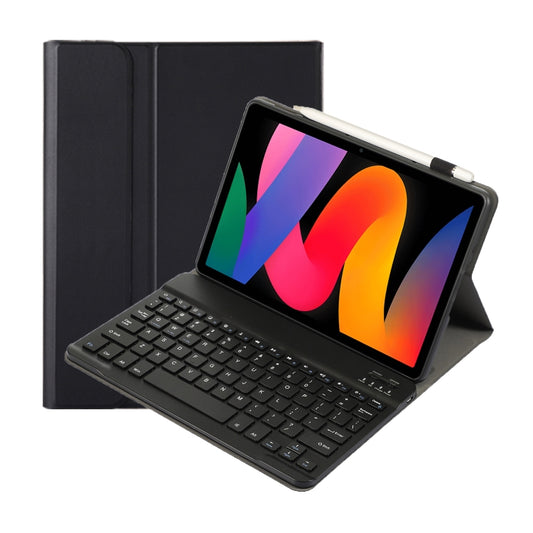 For Xiaomi Redmi Pad SE 11 inch A0N9 Lambskin Texture Ultra-thin Detachable Bluetooth Keyboard Leather Case(Black) - Xiaomi Keyboard by buy2fix | Online Shopping UK | buy2fix
