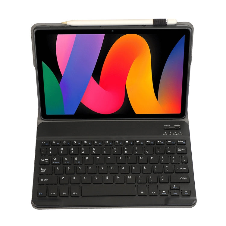 For Xiaomi Redmi Pad SE 11 inch A0N9 Lambskin Texture Ultra-thin Detachable Bluetooth Keyboard Leather Case(Black) - Xiaomi Keyboard by buy2fix | Online Shopping UK | buy2fix