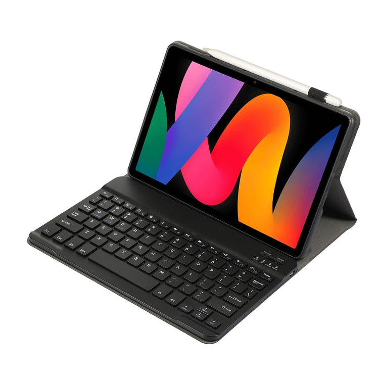 For Xiaomi Redmi Pad SE 11 inch A0N9 Lambskin Texture Ultra-thin Detachable Bluetooth Keyboard Leather Case(Black) - Xiaomi Keyboard by buy2fix | Online Shopping UK | buy2fix