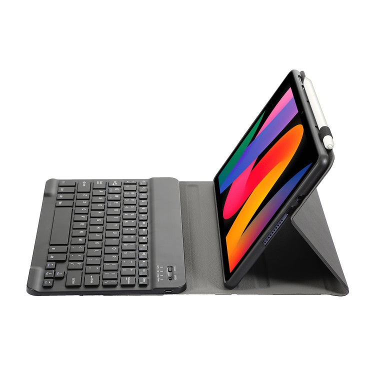 For Xiaomi Redmi Pad SE 11 inch A0N9 Lambskin Texture Ultra-thin Detachable Bluetooth Keyboard Leather Case(Black) - Xiaomi Keyboard by buy2fix | Online Shopping UK | buy2fix