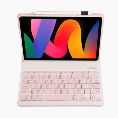 For Xiaomi Redmi Pad SE 11 inch A0N9 Lambskin Texture Ultra-thin Detachable Bluetooth Keyboard Leather Case(Pink) - Xiaomi Keyboard by buy2fix | Online Shopping UK | buy2fix