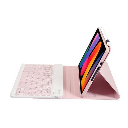 For Xiaomi Redmi Pad SE 11 inch A0N9 Lambskin Texture Ultra-thin Detachable Bluetooth Keyboard Leather Case(Pink) - Xiaomi Keyboard by buy2fix | Online Shopping UK | buy2fix