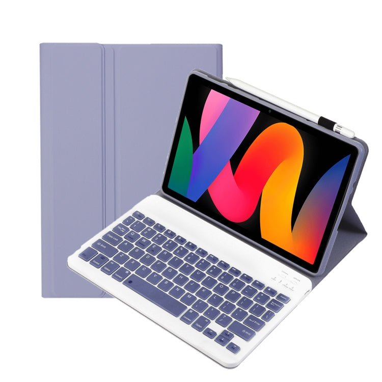 For Xiaomi Redmi Pad SE 11 inch A0N9 Lambskin Texture Ultra-thin Detachable Bluetooth Keyboard Leather Case(Purple) - Xiaomi Keyboard by buy2fix | Online Shopping UK | buy2fix