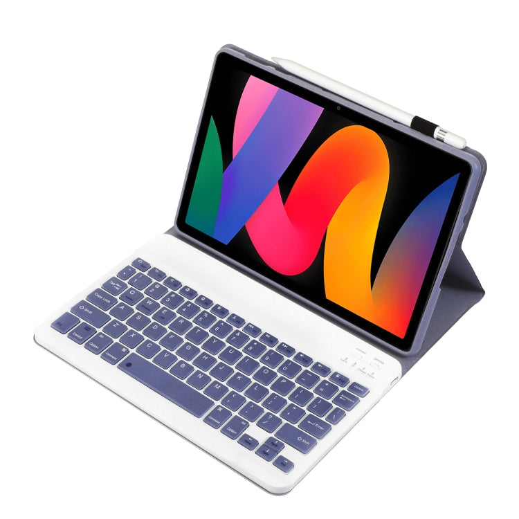 For Xiaomi Redmi Pad SE 11 inch A0N9 Lambskin Texture Ultra-thin Detachable Bluetooth Keyboard Leather Case(Purple) - Xiaomi Keyboard by buy2fix | Online Shopping UK | buy2fix