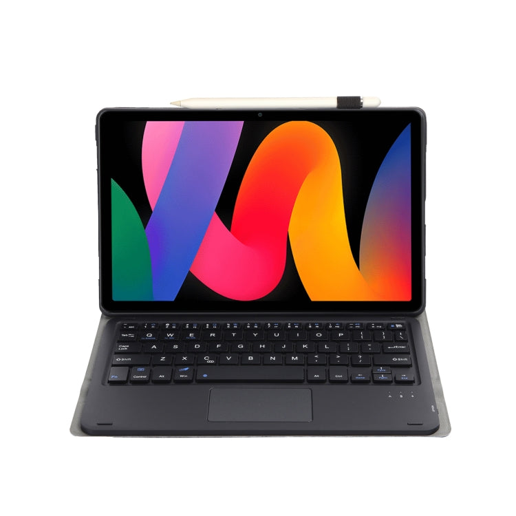 For Xiaomi Redmi Pad SE 11 inch A0N9-A Lambskin Texture Ultra-thin Detachable Bluetooth Keyboard Leather Case with Touchpad(Black) - Xiaomi Keyboard by buy2fix | Online Shopping UK | buy2fix