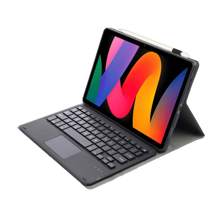 For Xiaomi Redmi Pad SE 11 inch A0N9-A Lambskin Texture Ultra-thin Detachable Bluetooth Keyboard Leather Case with Touchpad(Black) - Xiaomi Keyboard by buy2fix | Online Shopping UK | buy2fix