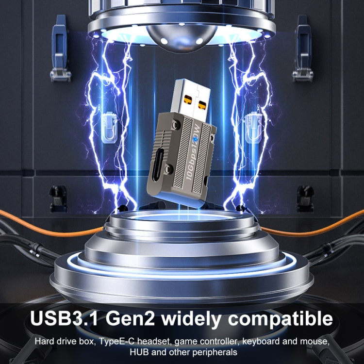 120W USB 3.1 Gen2 to Type-C 10Gbps Mechanical Adapter, Style:Medium Bend by buy2fix