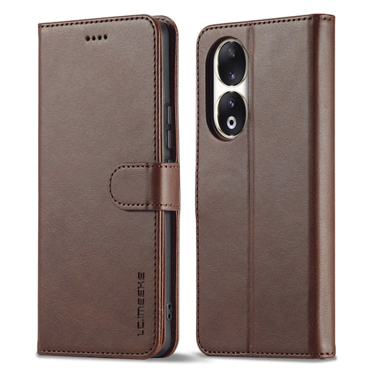 For Honor 90 LC.IMEEKE Calf Texture Leather Phone Case(Coffee)