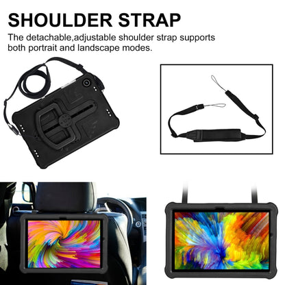 For Samsung Galaxy Tab A9+ / A11+ Shield 360 Rotation Handle EVA Shockproof PC Tablet Case(Black) - Galaxy Tab A9+ by buy2fix | Online Shopping UK | buy2fix