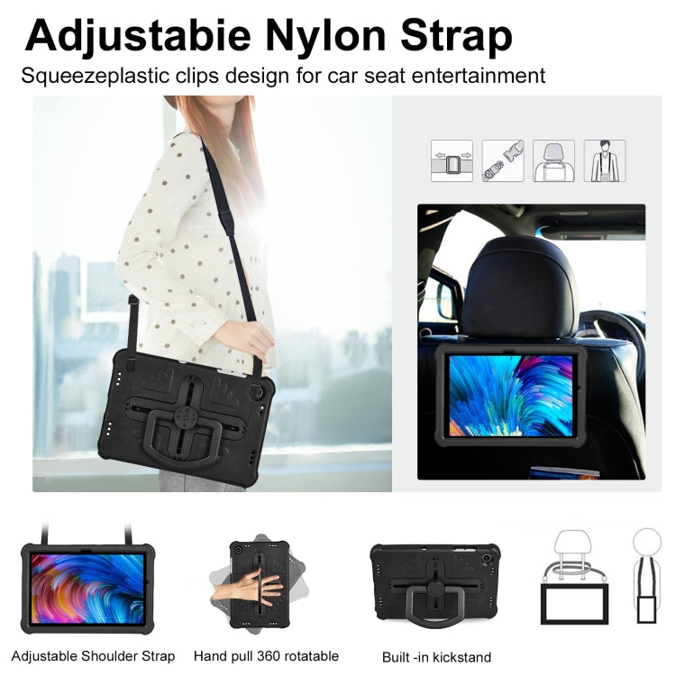 For Samsung Galaxy Tab A9+ / A11+ Shield 360 Rotation Handle EVA Shockproof PC Tablet Case(Black) - Galaxy Tab A9+ by buy2fix | Online Shopping UK | buy2fix