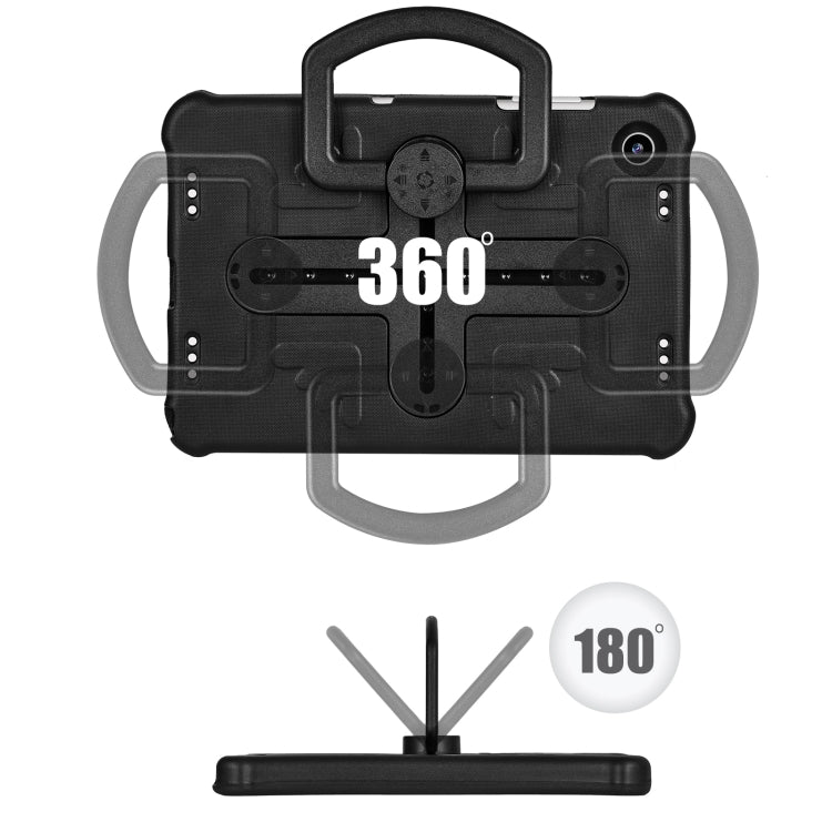 For Samsung Galaxy Tab A9+ / A11+ Shield 360 Rotation Handle EVA Shockproof PC Tablet Case(Black) - Galaxy Tab A9+ by buy2fix | Online Shopping UK | buy2fix
