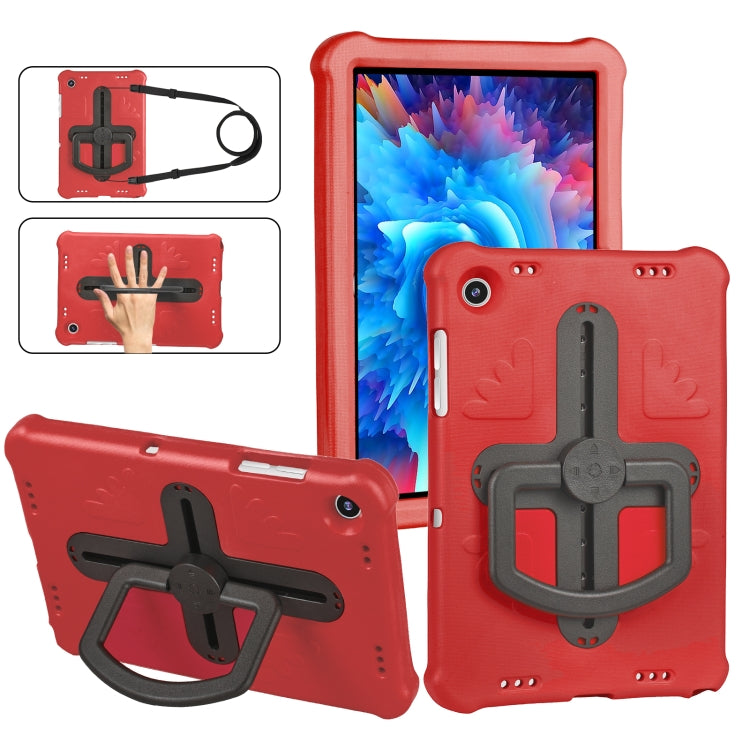 For Samsung Galaxy Tab A9+ / A11+ Shield 360 Rotation Handle EVA Shockproof PC Tablet Case(Red Black) - Galaxy Tab A9+ by buy2fix | Online Shopping UK | buy2fix