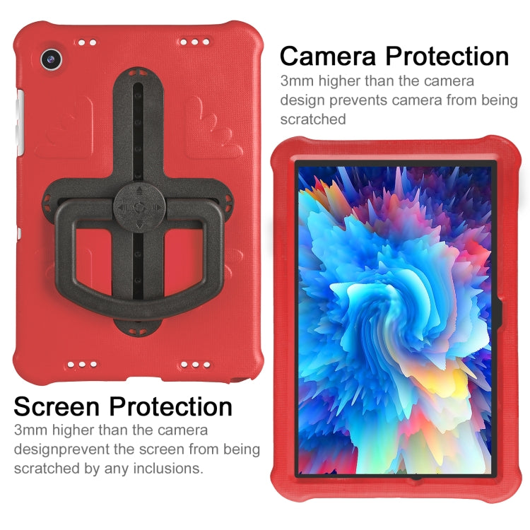 For Samsung Galaxy Tab A9+ / A11+ Shield 360 Rotation Handle EVA Shockproof PC Tablet Case(Red Black) - Galaxy Tab A9+ by buy2fix | Online Shopping UK | buy2fix