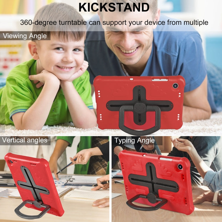 For Samsung Galaxy Tab A9+ / A11+ Shield 360 Rotation Handle EVA Shockproof PC Tablet Case(Red Black) - Galaxy Tab A9+ by buy2fix | Online Shopping UK | buy2fix