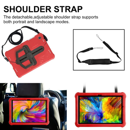For Samsung Galaxy Tab A9+ / A11+ Shield 360 Rotation Handle EVA Shockproof PC Tablet Case(Red Black) - Galaxy Tab A9+ by buy2fix | Online Shopping UK | buy2fix
