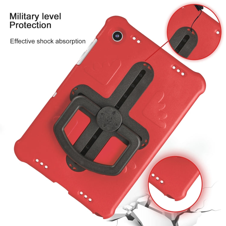For Samsung Galaxy Tab A9+ / A11+ Shield 360 Rotation Handle EVA Shockproof PC Tablet Case(Red Black) - Galaxy Tab A9+ by buy2fix | Online Shopping UK | buy2fix