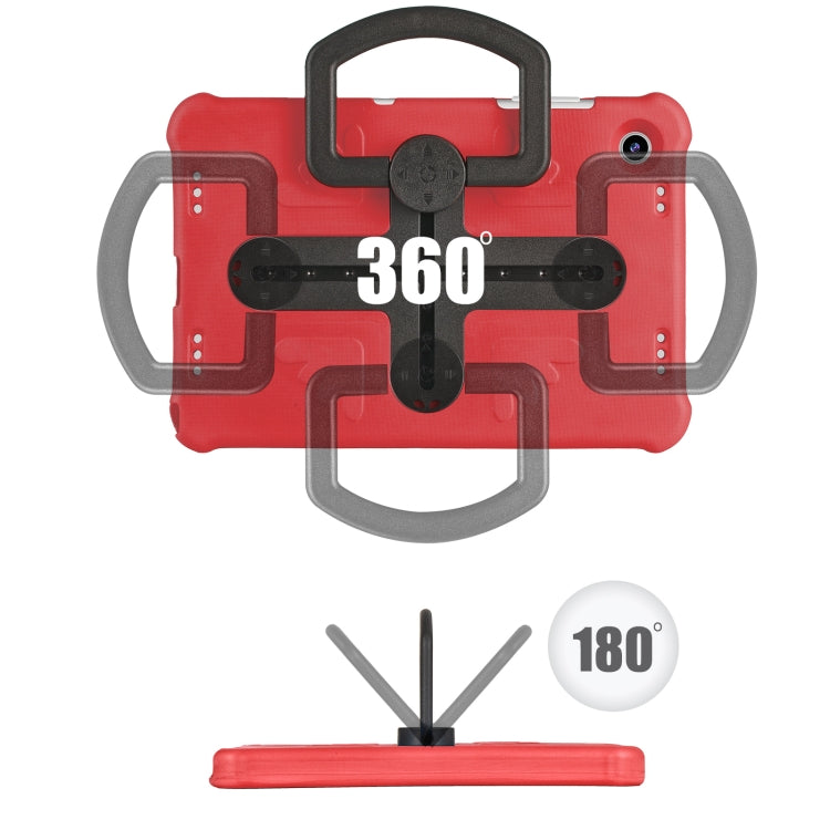 For Samsung Galaxy Tab A9+ / A11+ Shield 360 Rotation Handle EVA Shockproof PC Tablet Case(Red Black) - Galaxy Tab A9+ by buy2fix | Online Shopping UK | buy2fix