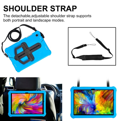 For Samsung Galaxy Tab A9+ / A11+ Shield 360 Rotation Handle EVA Shockproof PC Tablet Case(Blue Black) - Galaxy Tab A9+ by buy2fix | Online Shopping UK | buy2fix