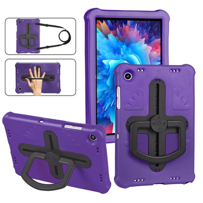 For Samsung Galaxy Tab A9+ Shield 360 Rotation Handle EVA Shockproof PC Tablet Case(Purple Black) - Galaxy Tab A9+ by buy2fix | Online Shopping UK | buy2fix