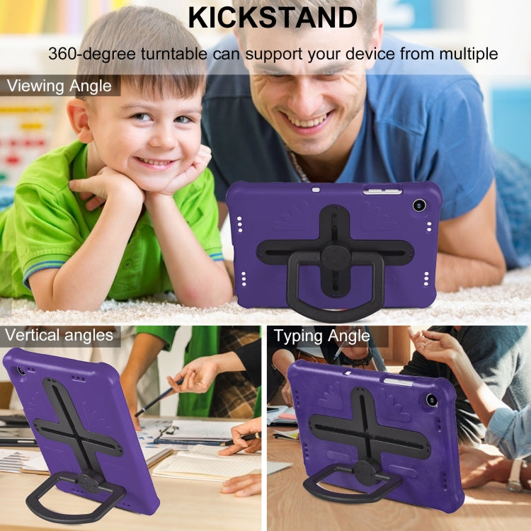 For Samsung Galaxy Tab A9+ Shield 360 Rotation Handle EVA Shockproof PC Tablet Case(Purple Black) - Galaxy Tab A9+ by buy2fix | Online Shopping UK | buy2fix