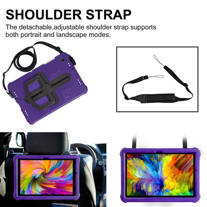 For Samsung Galaxy Tab A9+ Shield 360 Rotation Handle EVA Shockproof PC Tablet Case(Purple Black) - Galaxy Tab A9+ by buy2fix | Online Shopping UK | buy2fix