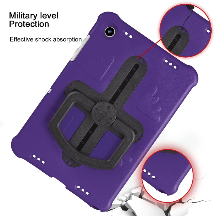 For Samsung Galaxy Tab A9+ Shield 360 Rotation Handle EVA Shockproof PC Tablet Case(Purple Black) - Galaxy Tab A9+ by buy2fix | Online Shopping UK | buy2fix