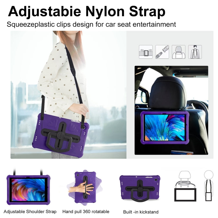For Samsung Galaxy Tab A9+ Shield 360 Rotation Handle EVA Shockproof PC Tablet Case(Purple Black) - Galaxy Tab A9+ by buy2fix | Online Shopping UK | buy2fix