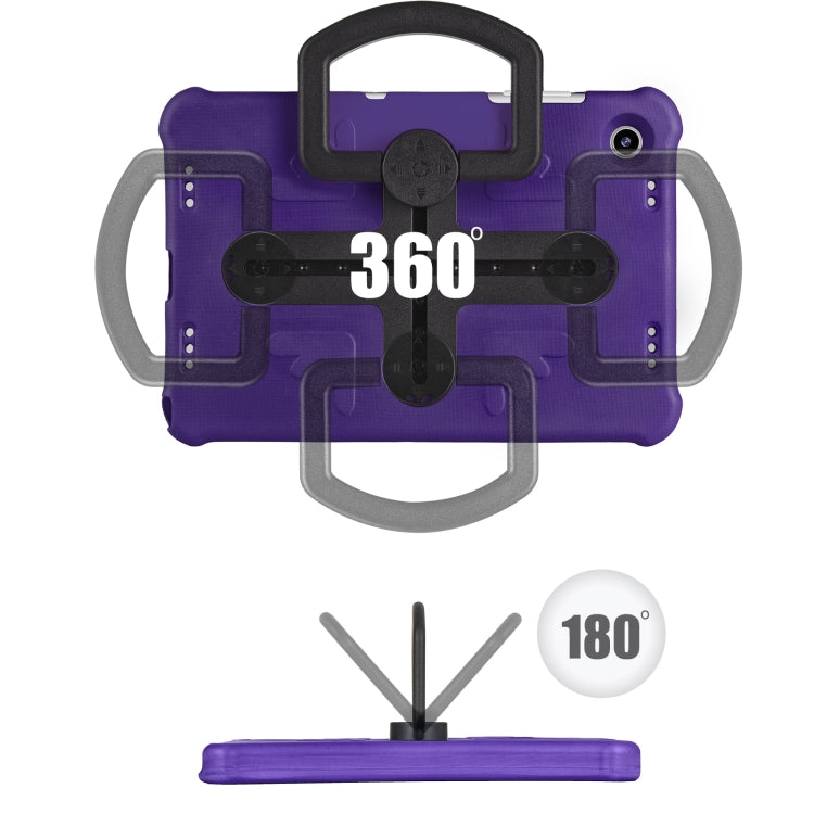 For Samsung Galaxy Tab A9+ Shield 360 Rotation Handle EVA Shockproof PC Tablet Case(Purple Black) - Galaxy Tab A9+ by buy2fix | Online Shopping UK | buy2fix