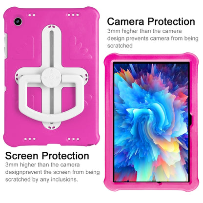 For Samsung Galaxy Tab A9+ / A11+ Shield 360 Rotation Handle EVA Shockproof PC Tablet Case(Rose Red Beige) - Galaxy Tab A9+ by buy2fix | Online Shopping UK | buy2fix