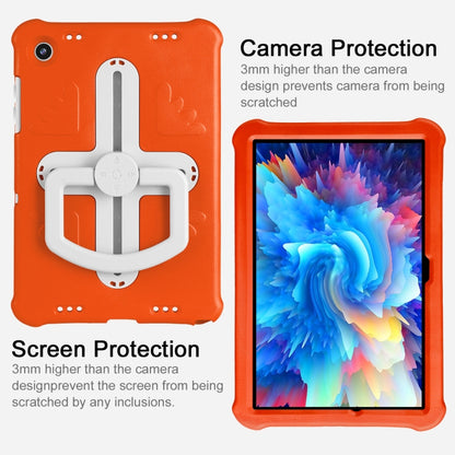 For Samsung Galaxy Tab A9+ Shield 360 Rotation Handle EVA Shockproof PC Tablet Case(Orange Beige) - Galaxy Tab A9+ by buy2fix | Online Shopping UK | buy2fix