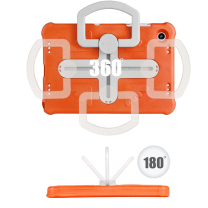 For Samsung Galaxy Tab A9+ Shield 360 Rotation Handle EVA Shockproof PC Tablet Case(Orange Beige) - Galaxy Tab A9+ by buy2fix | Online Shopping UK | buy2fix