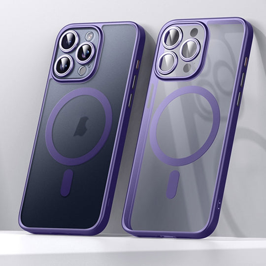 For iPhone 15 Pro SULADA Magsafe Magnetic Matte PC + TPU Phone Case(Dark Purple)