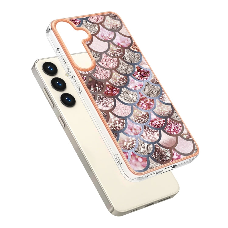 For Samsung Galaxy S24+ 5G Electroplating IMD TPU Phone Case(Pink Scales) - Galaxy S24+ 5G Cases by buy2fix | Online Shopping UK | buy2fix