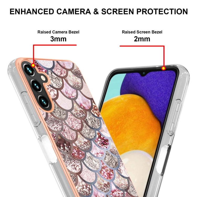 For Samsung Galaxy A55 5G Electroplating IMD TPU Phone Case(Pink Scales) by buy2fix